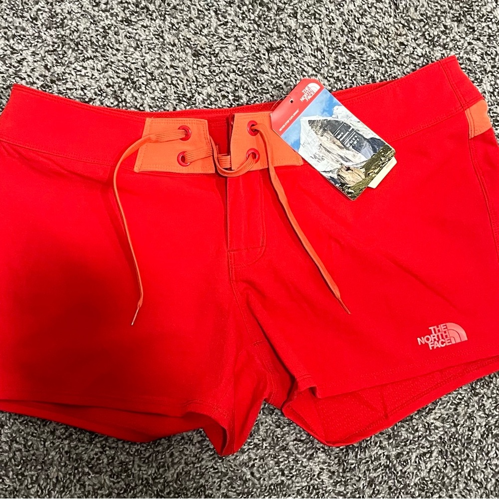 The North Face Women's Red and Orange Athletic Shorts